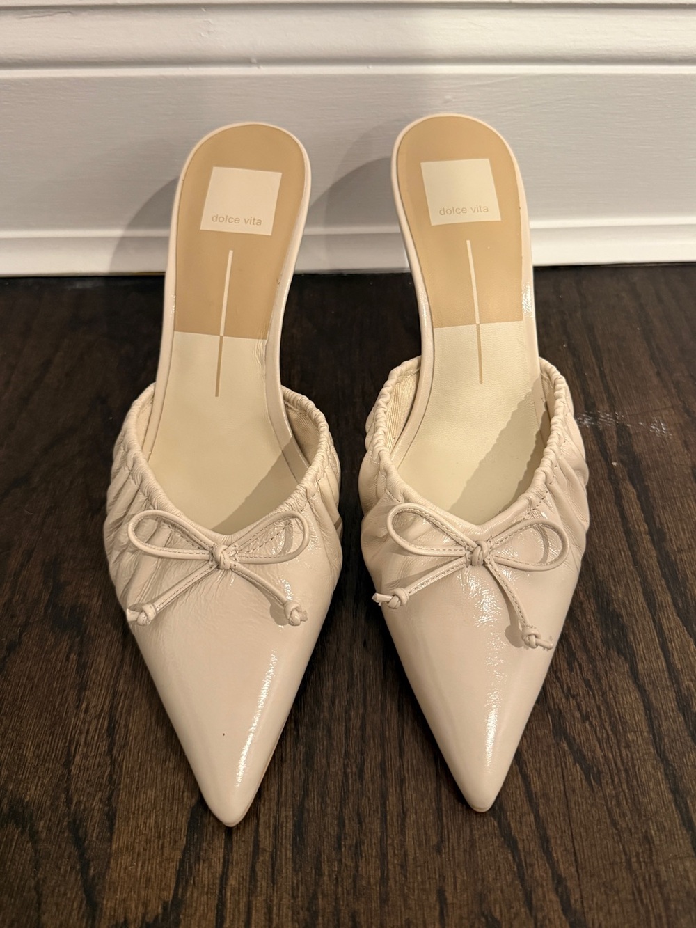 Dolce Vita Kairi Mid in Ivory Crinkle Patent Leather